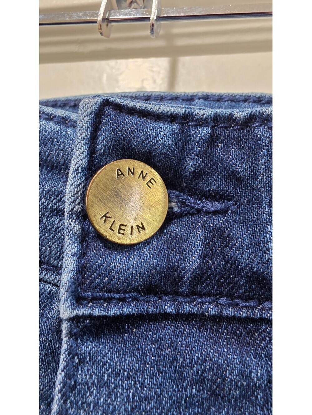 Anne Klein Dark Blue Denim Button-Front Skirt Size 10 - Picture 4 of 7